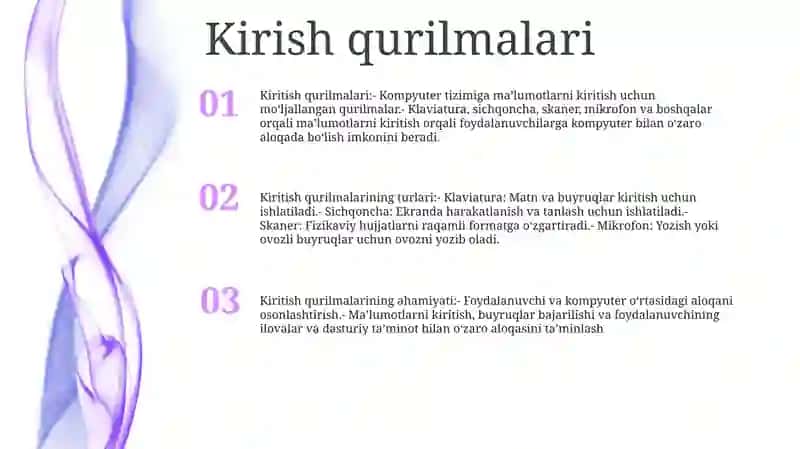 Kompyuterlarning Qóshimcha Qurilmalari Haqida Ayting 2