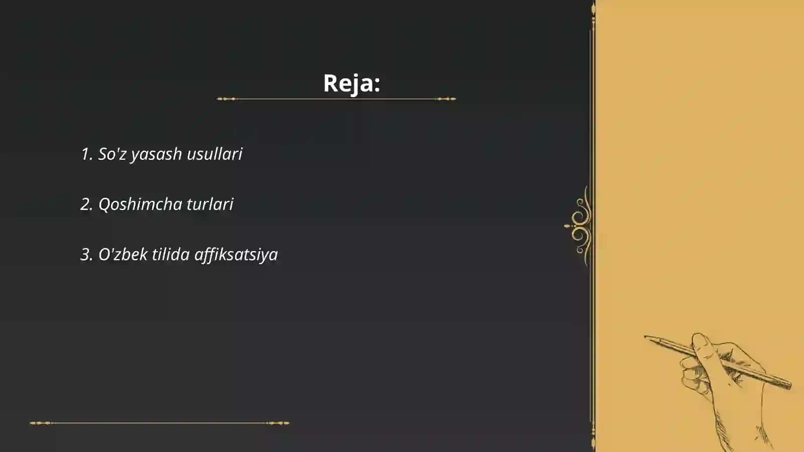 Ózbek tili derivatsiyasi 2
