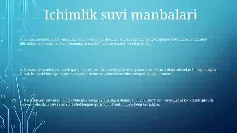 Ichimlik Suvi Olish Usullari 2