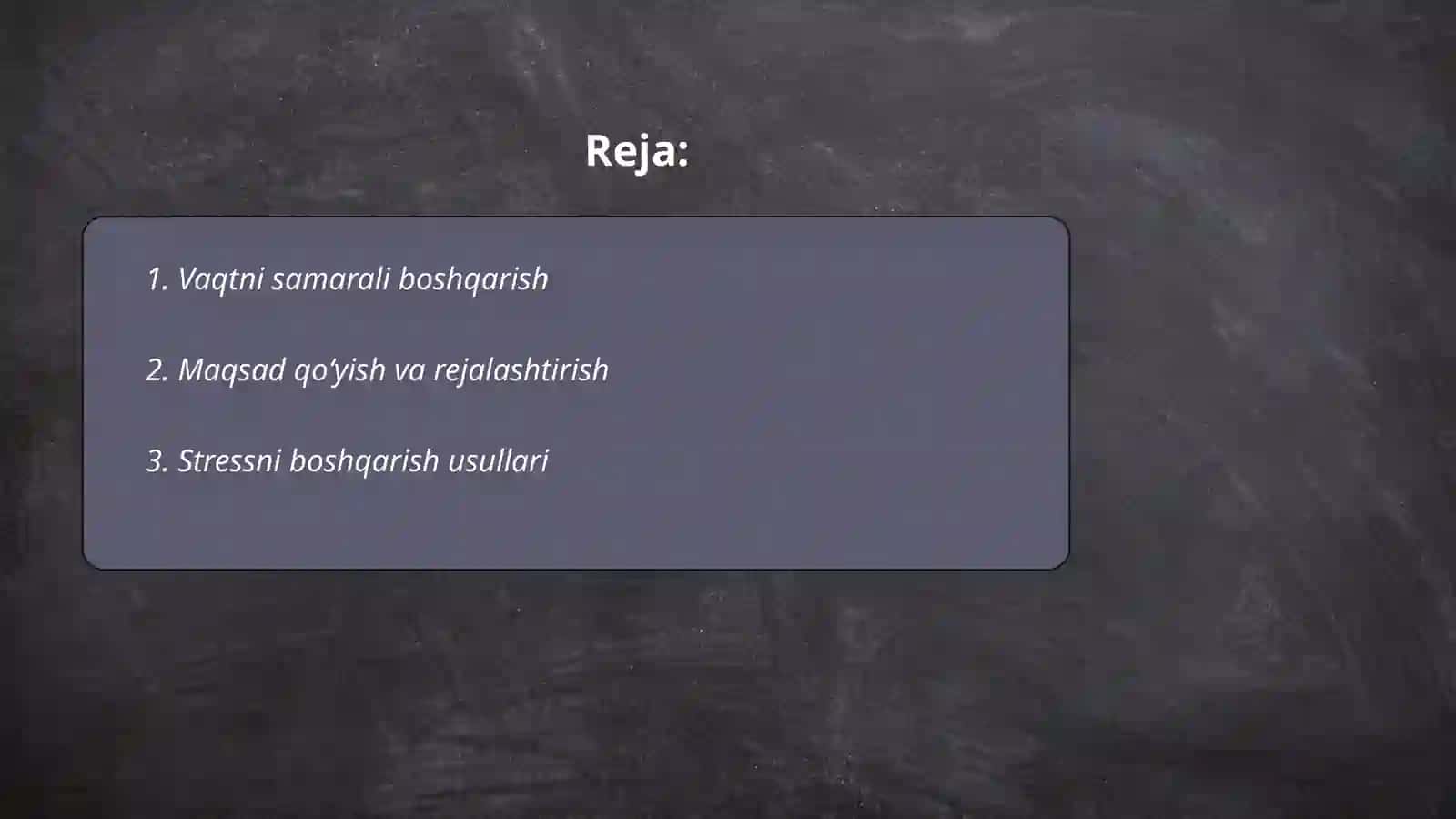 Organizimni chiniqtirish usullari 2
