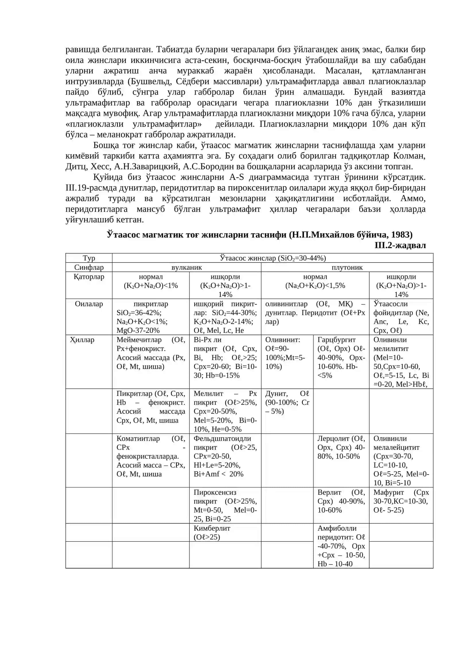 Утаасос жинслар ва пироксенитлар 2