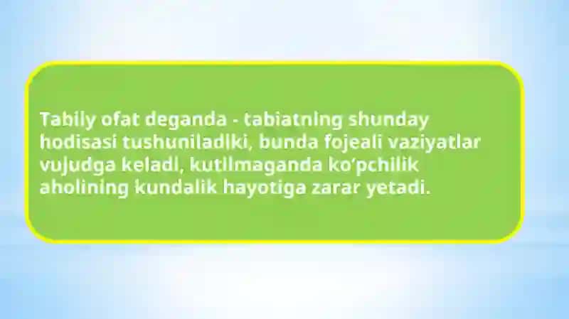 Tabiiy ofatlar va ularning oqibatlari 2