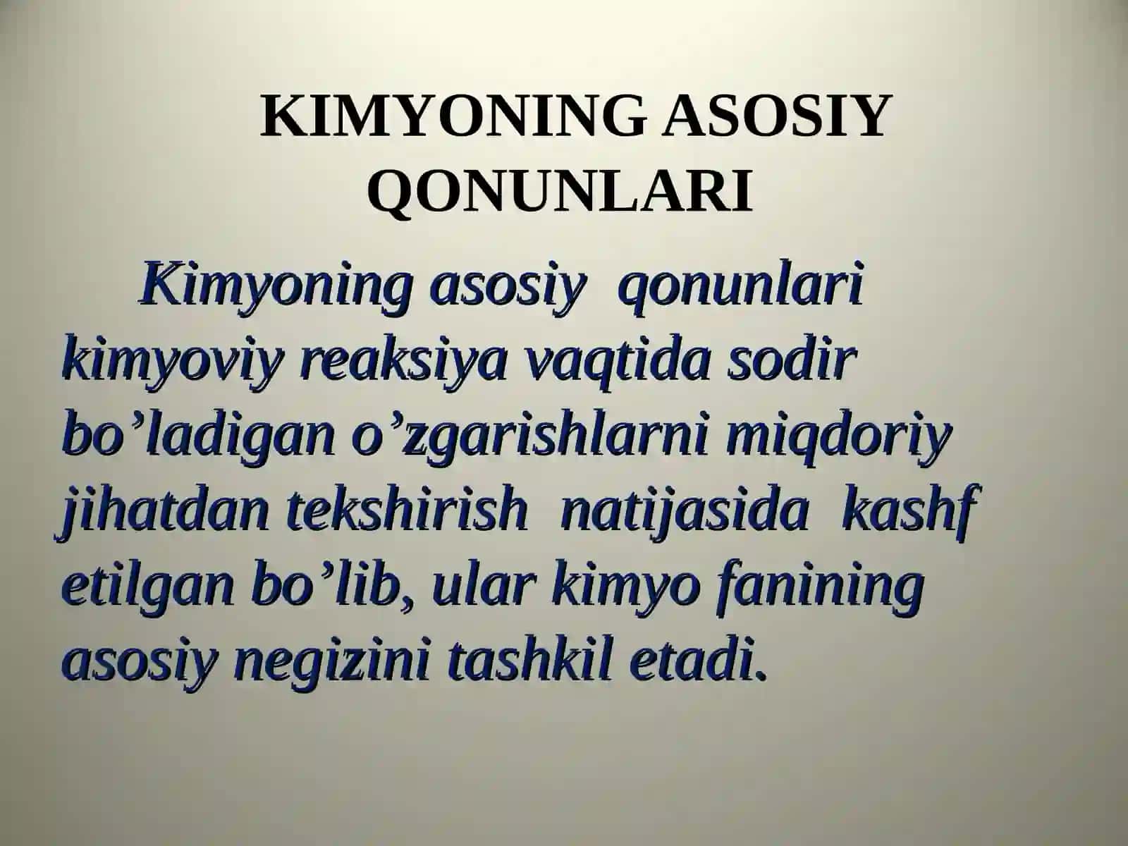 Kimyoning asosiy qonunlari 2