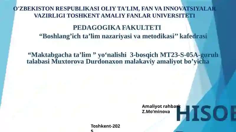 Boshlang’ichta’lim nazariyasivametodikasi 2