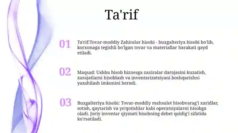 Tovar-Moddiy Zahiralar Hisobi 2