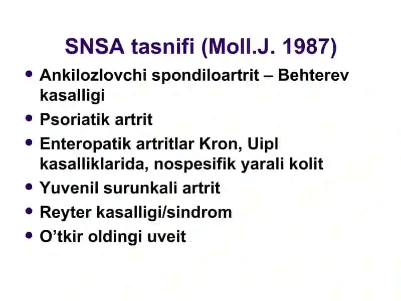 Seronegativ spondiloartritlar (SNSA) 2