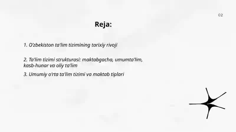 Oʻzbekiston talim tizimi va uning tizimi Abdumalikov Gʻiyosiddin Gʻaniyevich 2