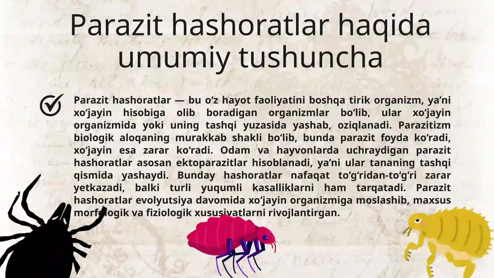Odamlarda va hayvonlarda parazitlik qiluvchi hashoratlar 2