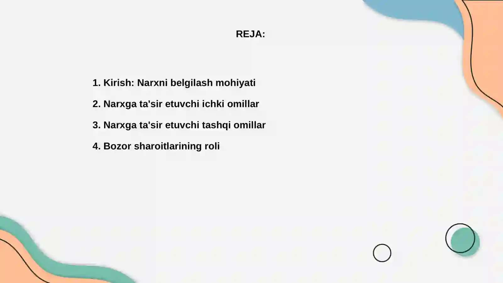 Narxni belgilash omilar: akfa kompanyasi misolda 2