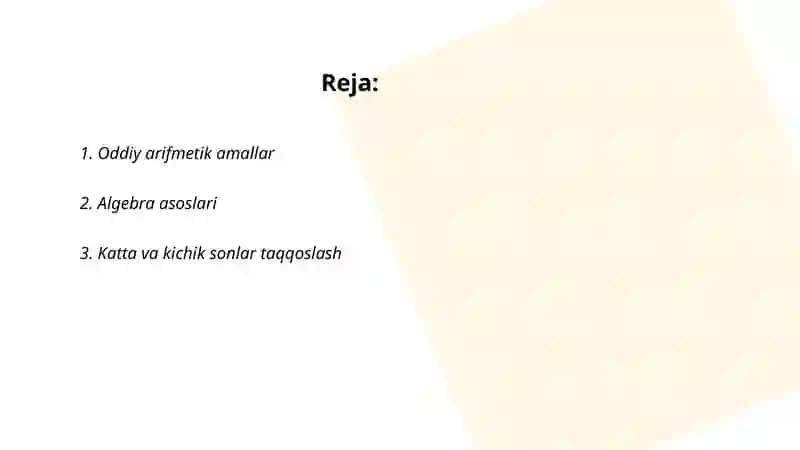 Matematik kecha ssenariylar tuzish 2