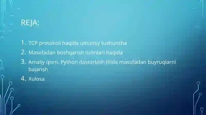 TCP asosida masofaviy boshqaruv dasturini yaratish 2
