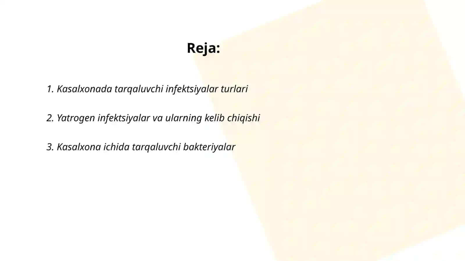 Kasalxona ichida tarqaluvchi (yatrogen) yuqumli kasalliklar qo'zg'atuvchilari va ularni laboratoriya tashxislari 2