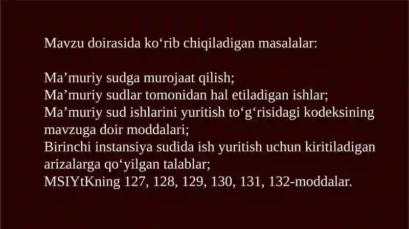 MA’MURIY SUDGA ARIZA KIRITISH TARTIBI 2