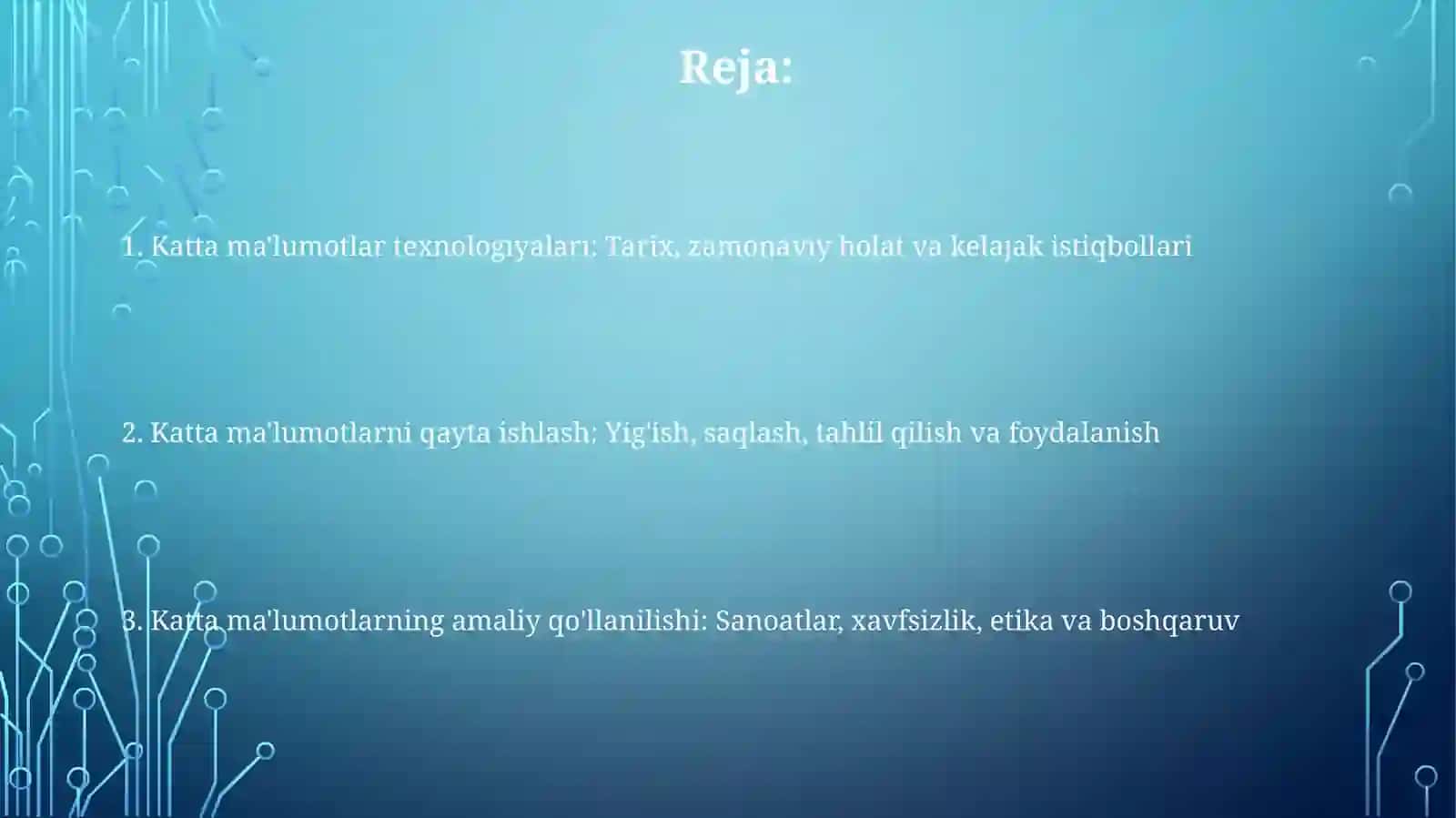 Katta ma'lumotlar texnologiyalari 2