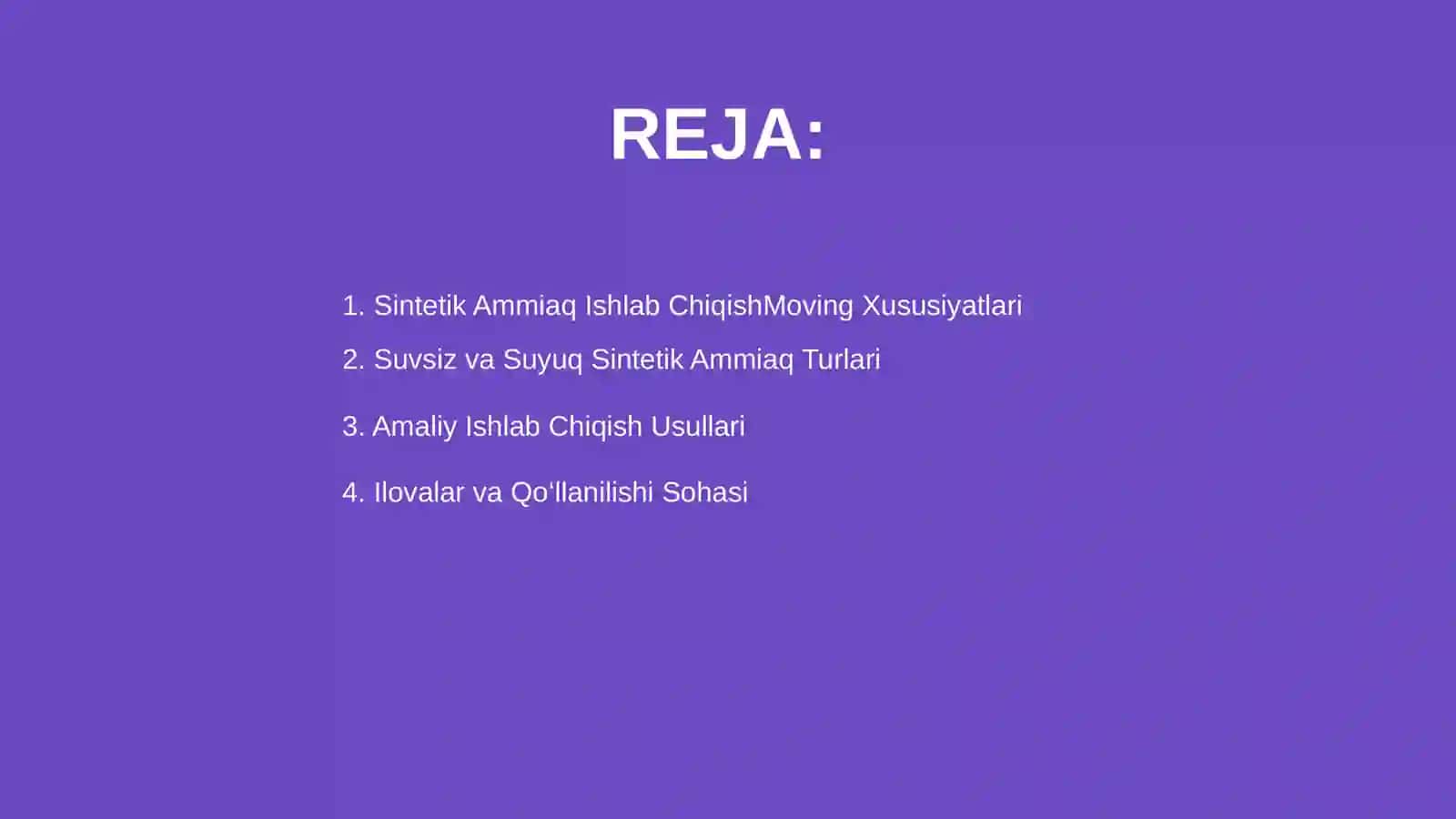 SINTETIK AMMIAK ISHLAB CHIQARISH 2