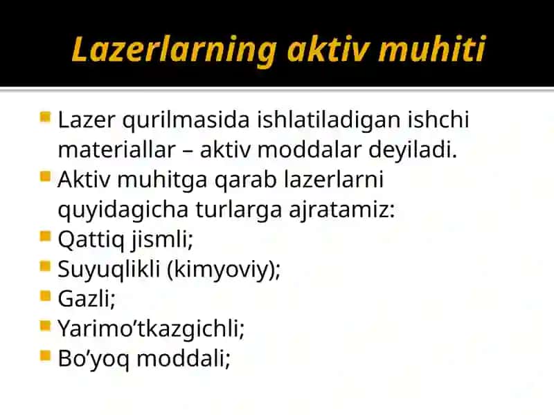 Qattiq jismlilazerlar 2