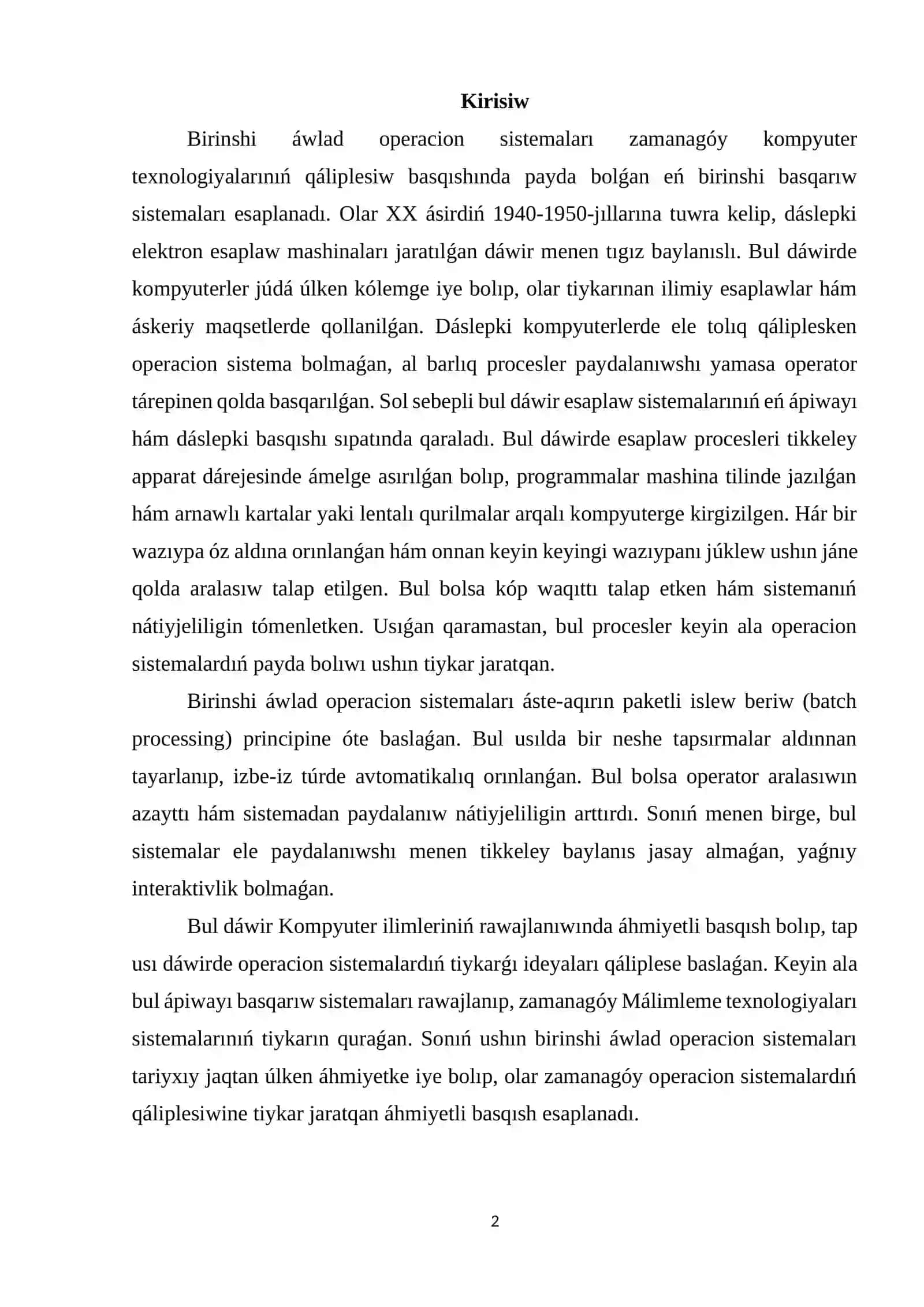 Birinshi áwlad operacion sistemaları 2