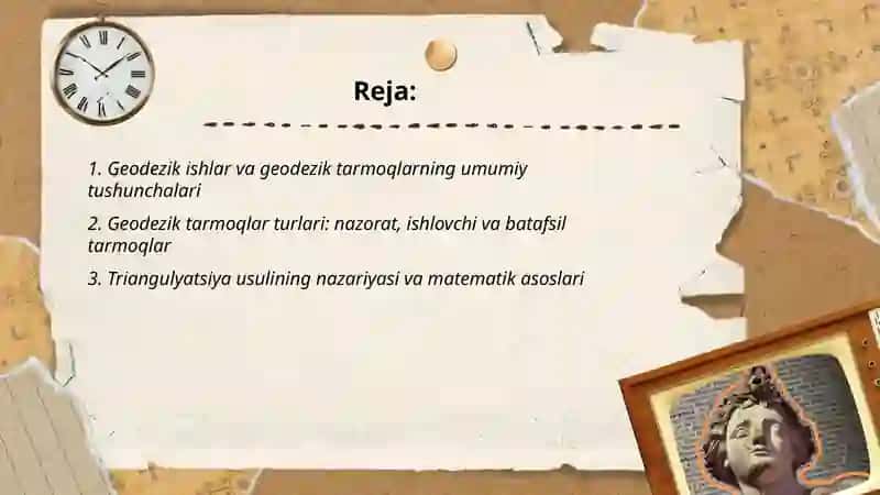 Geodezik ishlar va geodezik tarmoqlarning umumiy tushunchalari 2