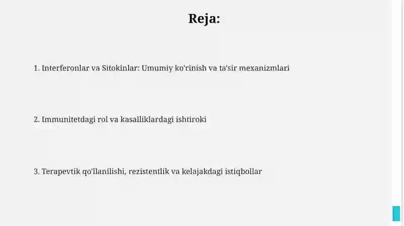 Interferon va sitokinlar ta'siri 2