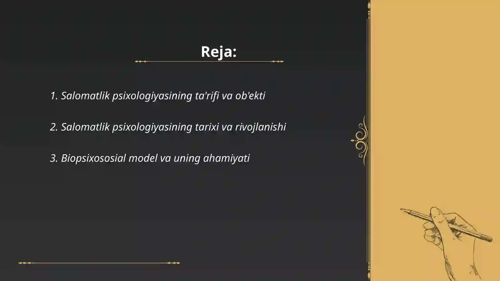 Salomatlik psixalogiyasiga kirish 2