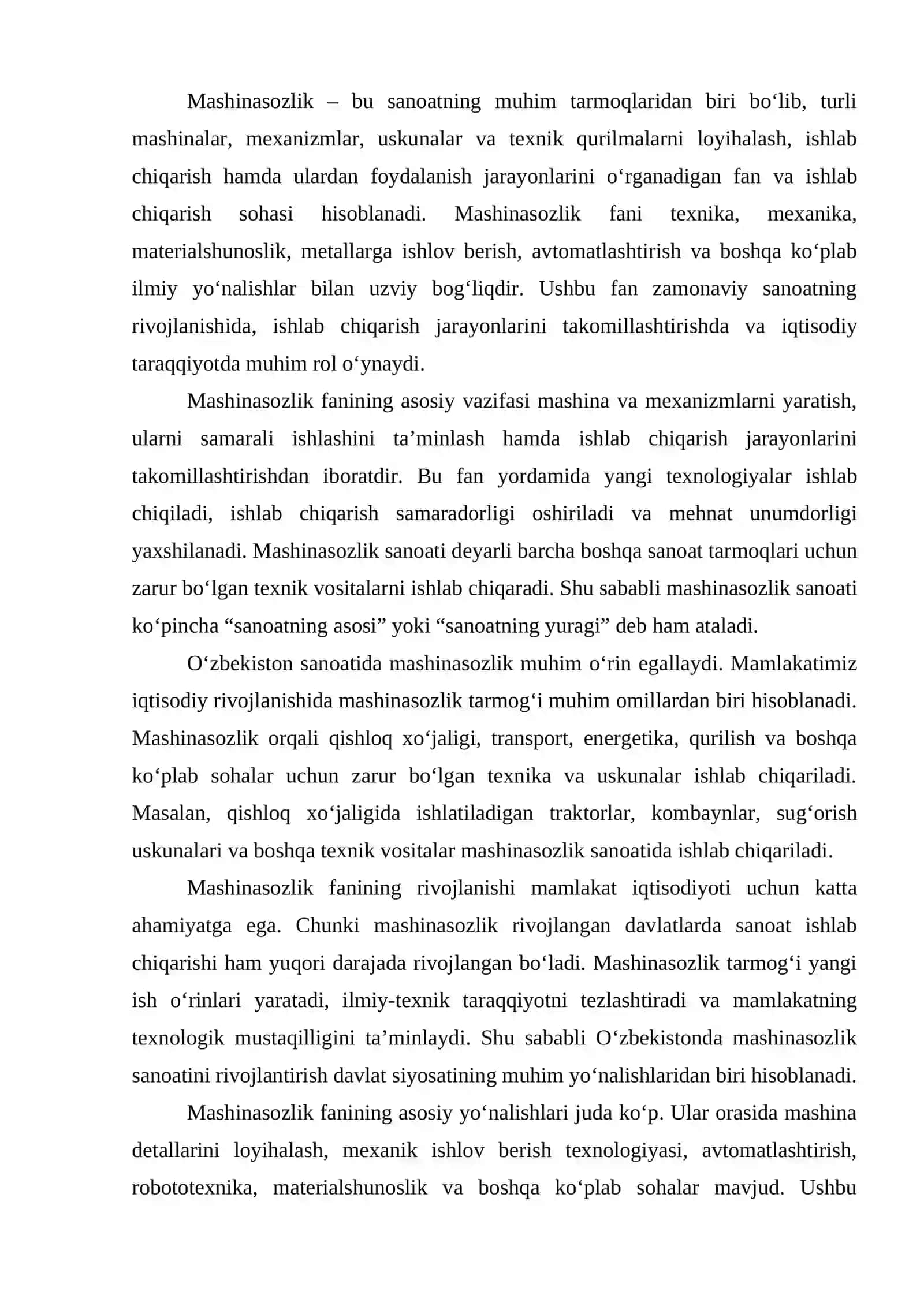 FANNING O‘ZBEKISTON MASHINASOZLIGIDA TUTGAN O‘RNI VA RIVOJLANISH TARIXI 2