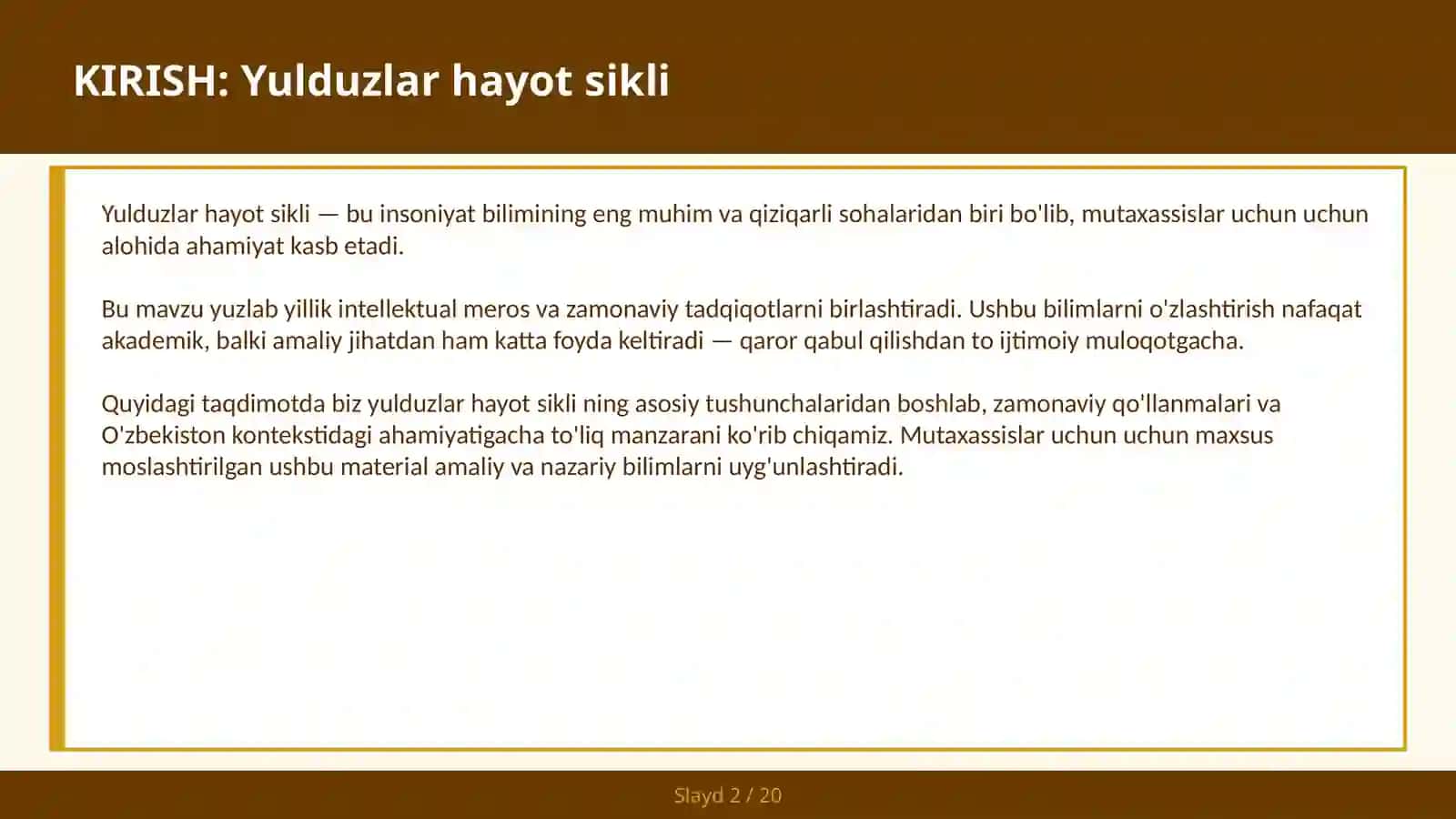 Yulduzlar hayot sikli 2