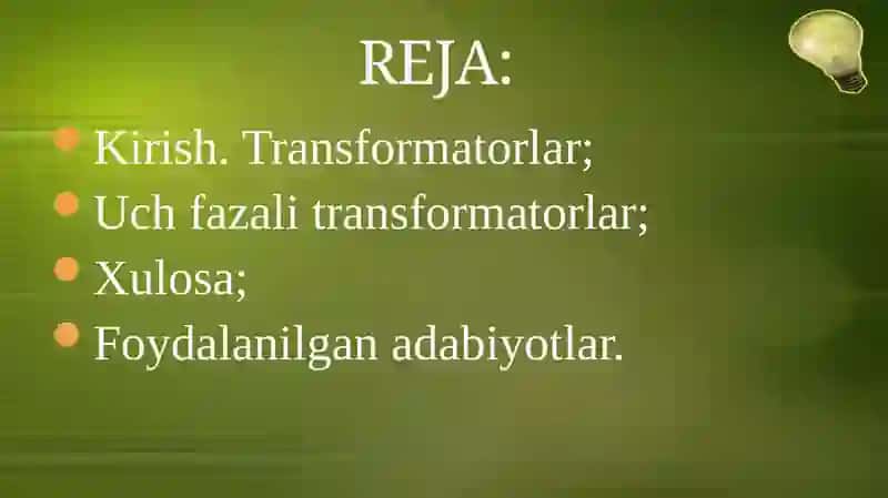 Uch fazali transformatorlar 2
