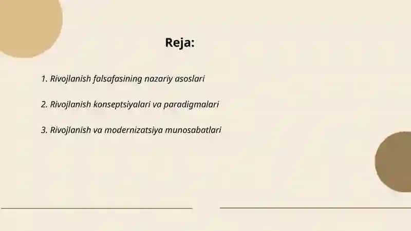 Rivojlanish Falsafasi 2