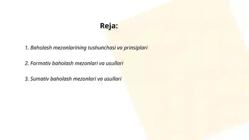 Baholash Mezonlari 2
