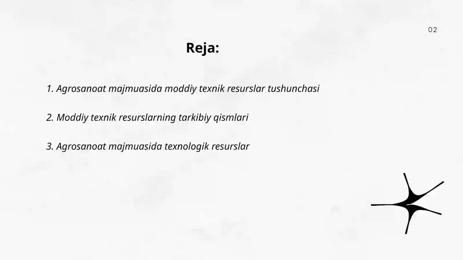 Agrosanoat majmuasida moddiy texnik resurslari 2