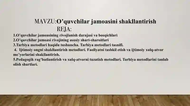 O’quvchilar jamoasini shakllantirish 2
