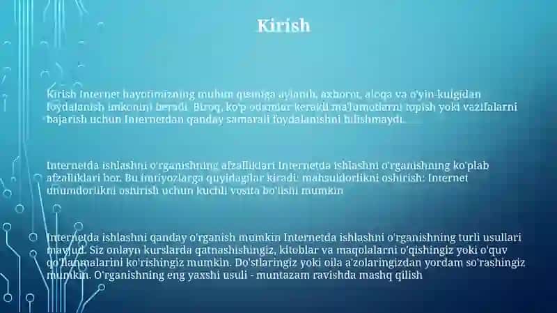Internetda Ishlashni OʻRganish 2