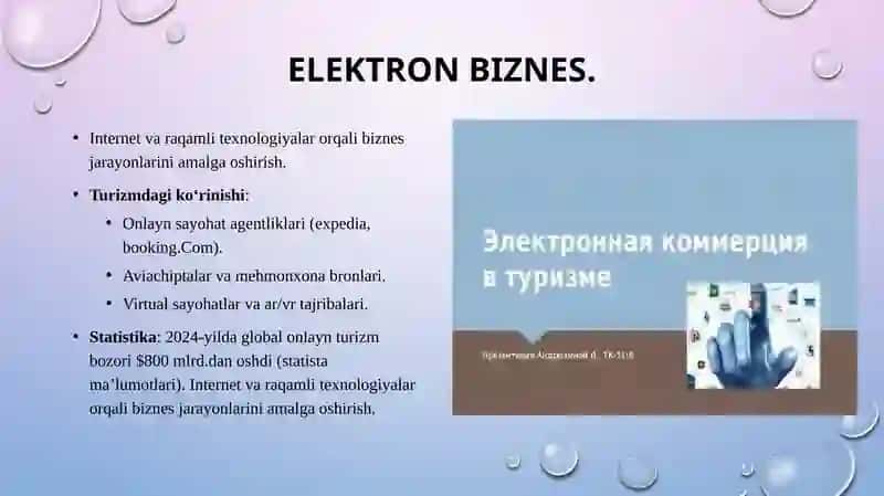 Turizmda Elektron Biznes va Uni Elektron Tijoratlashtirish 2