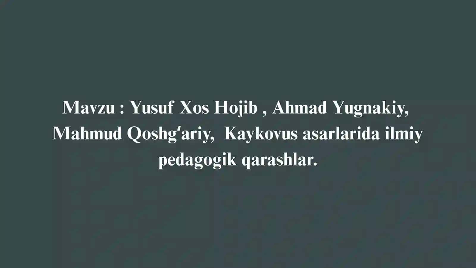 Umumiy pedagogika fanidan seminar taqdimot 2
