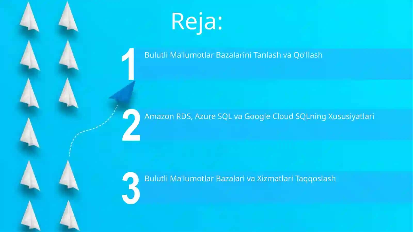 Cloud ma'lumotlar bazalari va xizmatlari (Amazon RDS, Azure SQL, Google Cloud SQL) 2
