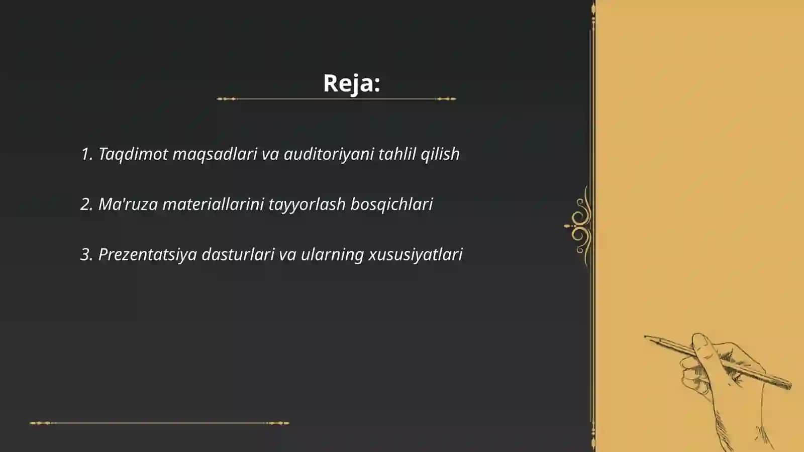Taqdimot tayyorlash va taqdim etish usul va vositalari 2