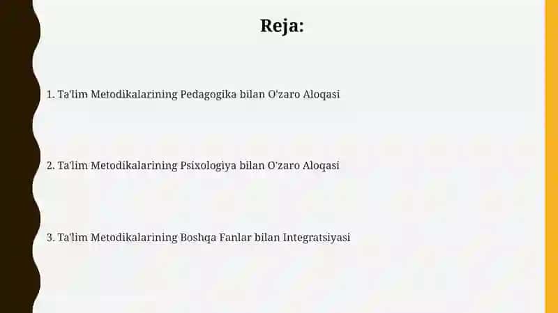 Ta'lim Metodikalarining Boshqa Fanlar bilan Integratsiyasi 2