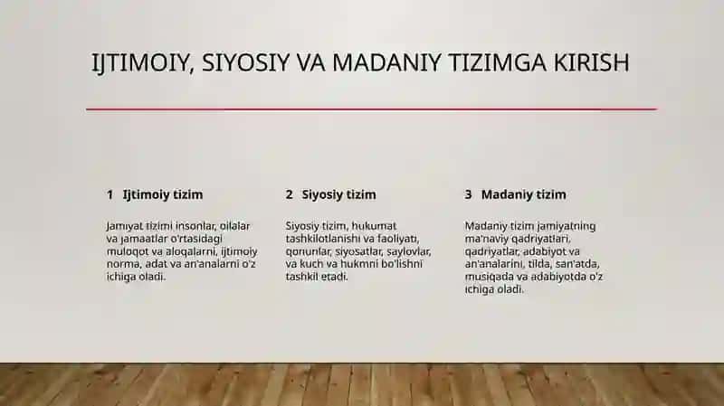 Jamiyatning ijtimoiy, siyosiy va ma'naviy tizimi 2