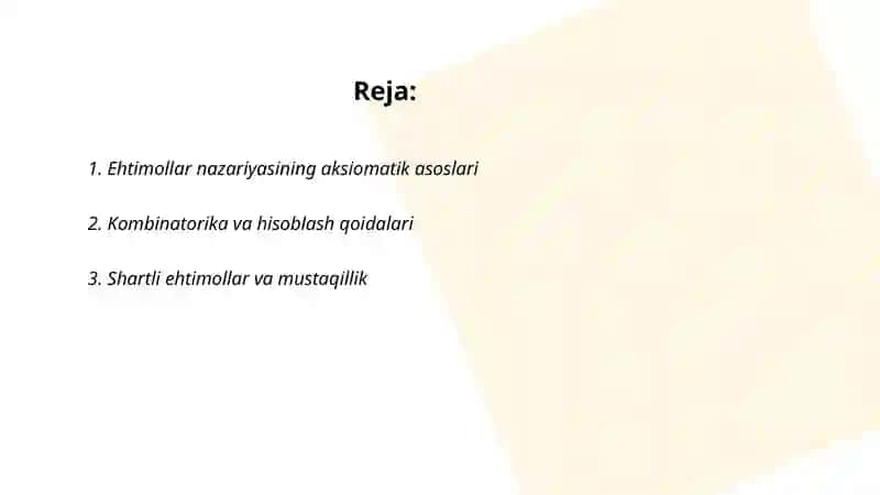 Extimollar nazaryasi matstatistikasi 2