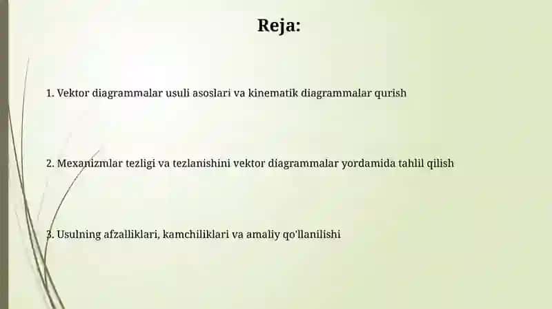 Polyar planlar usulida mexanizmlar kinematikasini tekshirish 2
