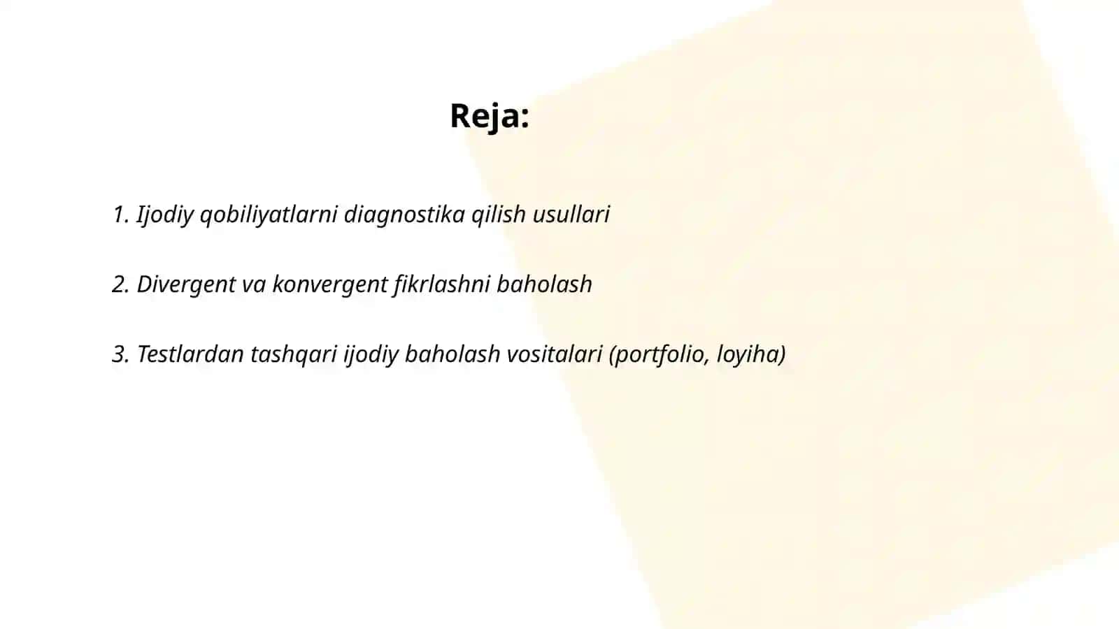 Ijodiy qobiliyatlarni diagnostika qilish usullari 2