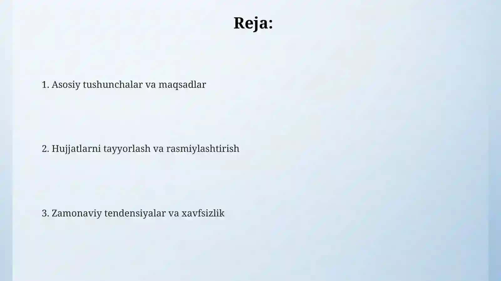 Maʼlumot axborot hujjatlari Bayonnoma, Dalolatnoma, Maʼlumotnoma, Ishonchnoma, Ariza 2