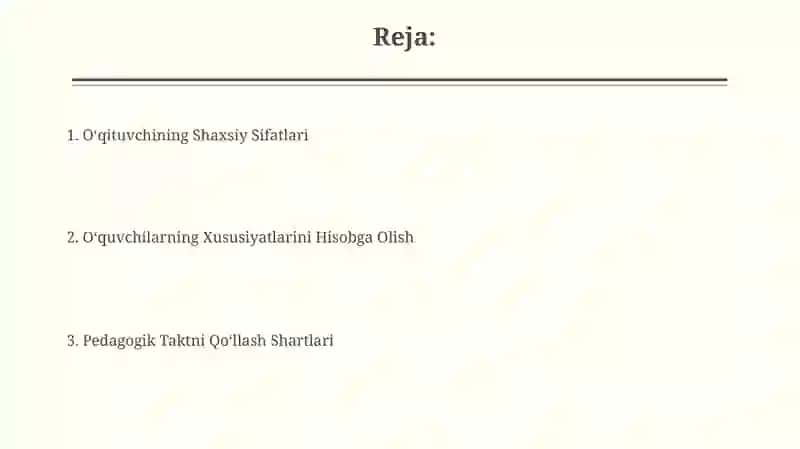 Pedagogik taktni qo‘llash shartlari 2