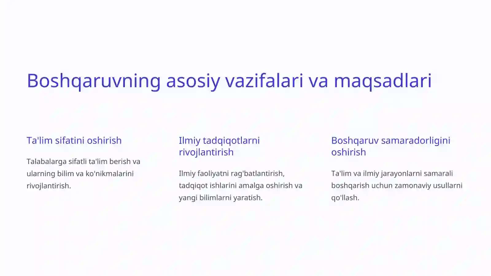 Oliy o'quv yurtlarida boshqaruv va ularning tuzilmasi 2