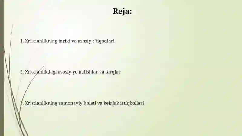 Xristianlikdagi yо‘nalishlar 2