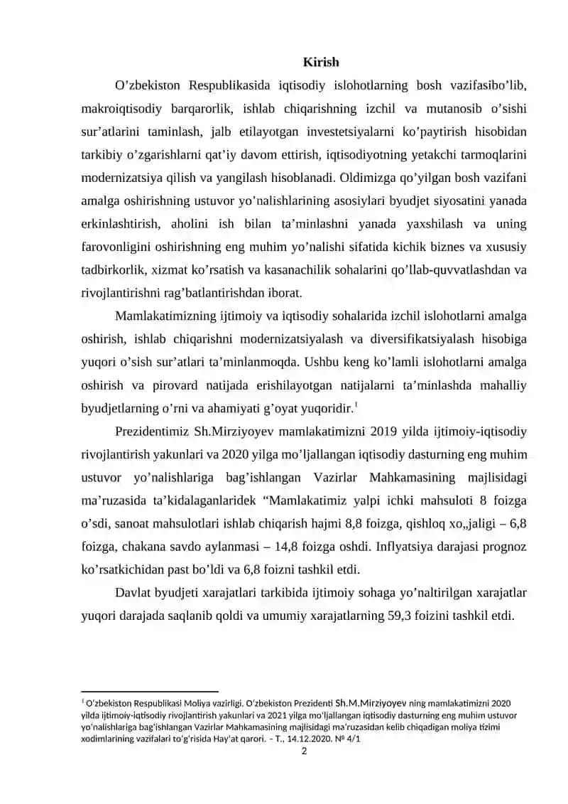 Mahalliy byudjetlar xarajatlar tahlili 2