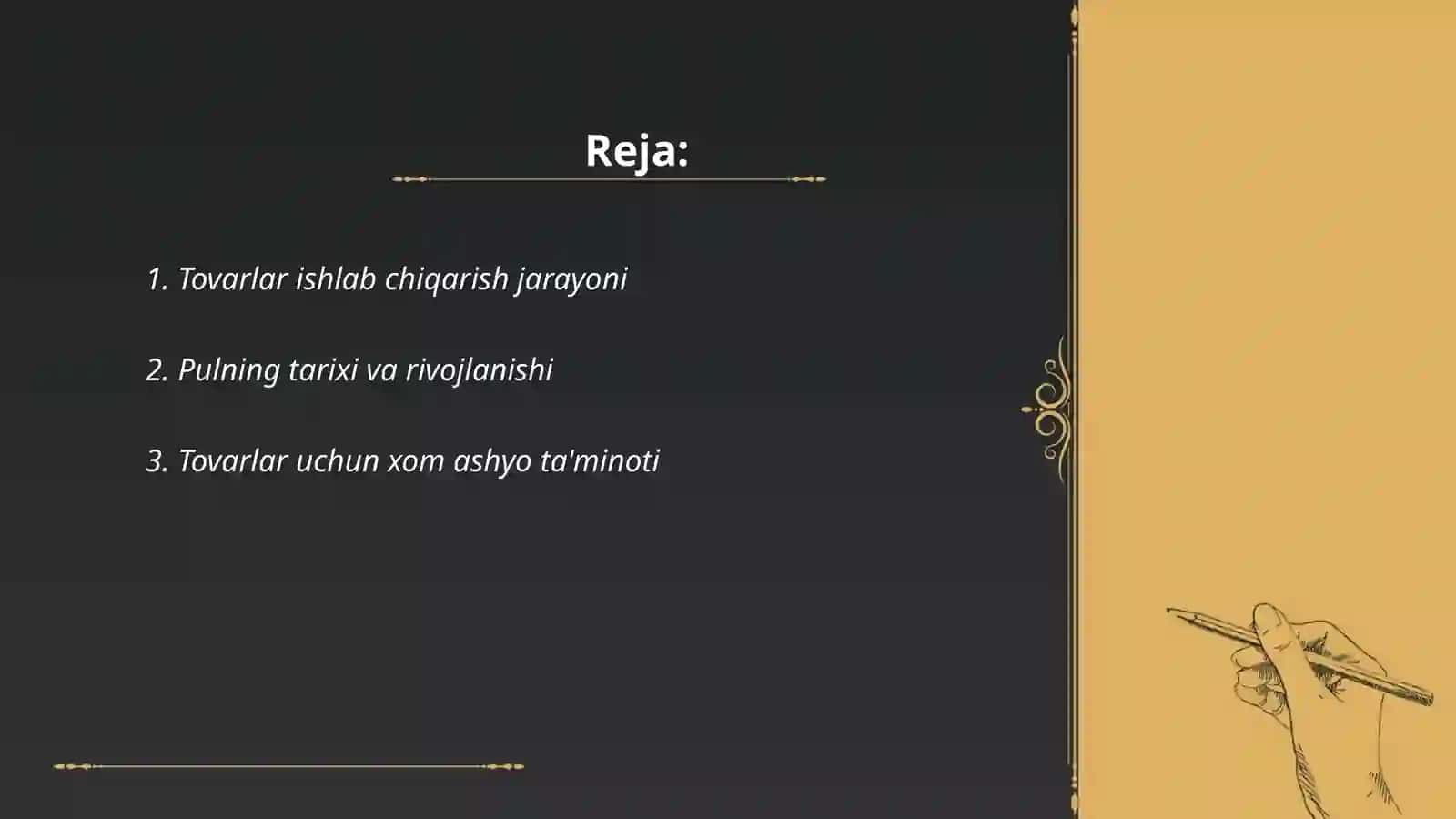 Tovarlar ishlab chiqarish va pul 2