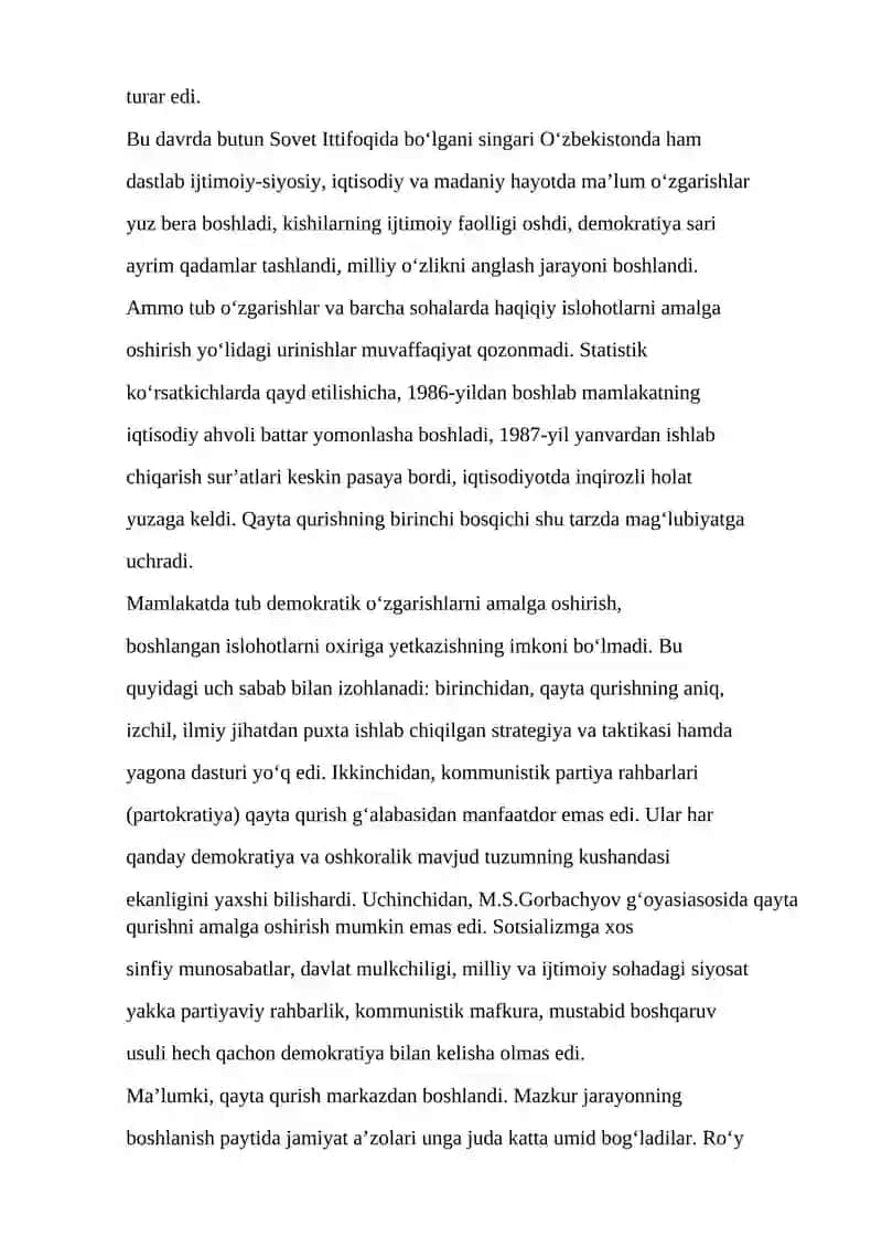 7-savol qayta qurish siyosati 2