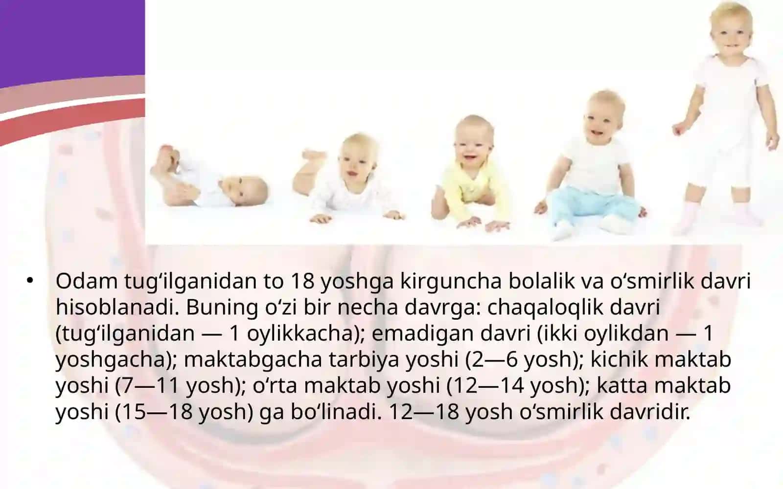 Bolaning o‘sishi va rivojlanishi 2