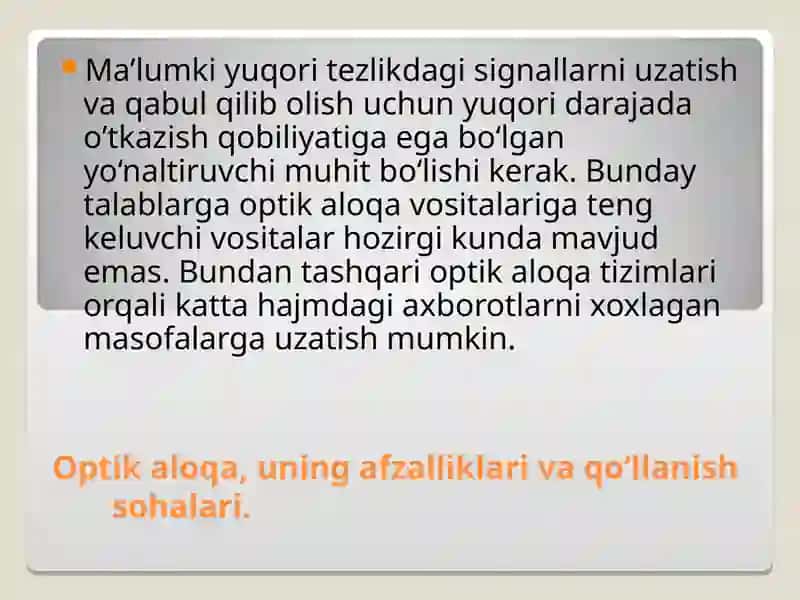 Yuqori chastotali signallarni uzatish usullari 2